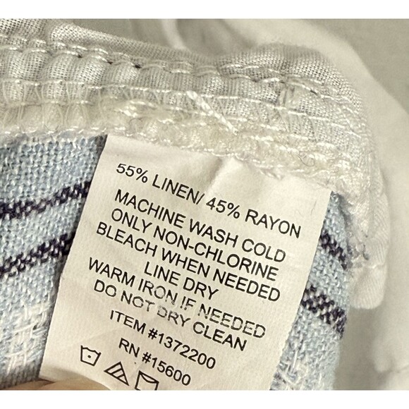Briggs Ladies' Linen Blend Pull‎ On Wide Leg Striped Pants Size XS Coastal Beach - Picture 10 of 14